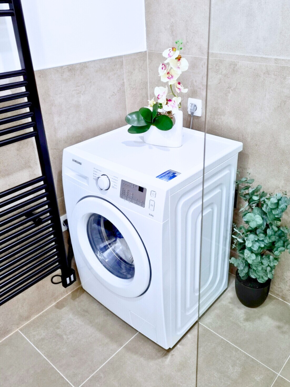 Samsung Waschmaschine im Badezimmer, Ferienhaus Biograci